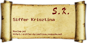 Siffer Krisztina névjegykártya