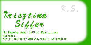 krisztina siffer business card